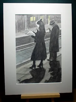 Original Charcoal And Graphite Figure Drawing Entitled 'Commute' • £35