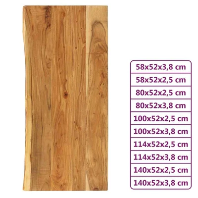 Solid Wood Acacia Bathroom Vanity Top Countertop Worktop Multi Sizes VidaXL • £101.99