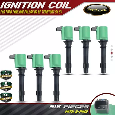 6x Heavy Duty Ignition Coils For Ford Falcon Territory BA BF 2002-2011 6cyl 4.0L • $46.50