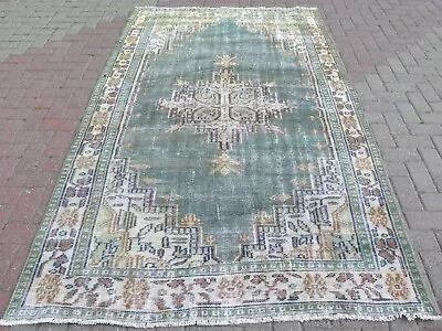 Green Area Rugs Floor Carpet Vintage Rug Anatolia Carpet Distressed Rug 60 X100  • $270.87