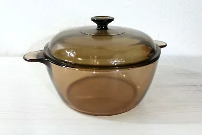 Corning Vision Ware 4.5L Dutch Oven With Lid Amber - Made In USA • $39.99