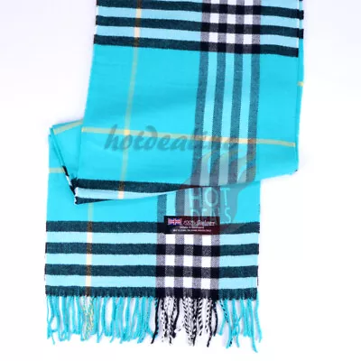 Men Women 100% CASHMERE Scarves Check Tartan Plaid Wrap Scarf Winter Warm • $7.99