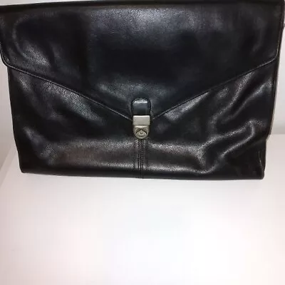 Kenneth Cole Mens Black Leather Portfolio Briefcase Very Good Condition • $20