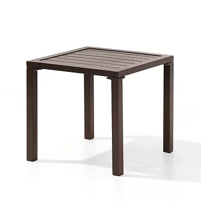 Aluminum Square Side Table Small Patio Coffee Bistro End Table For Outdoor • $49.99