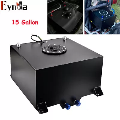 15 Gallon Black Coated Aluminum Racing/drifting Fuel Cell Gas Tank+level Sender • $115.99