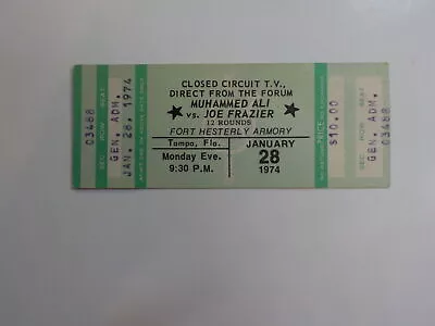 MUHAMMAD ALI Vs JOE FRAZIER II Boxing Ticket 1974 Cassius Clay Tampa Florida • $0.01