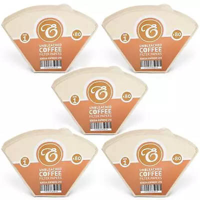 Size 1 / 101 / 1K Coffee Filter Paper Cones Unbleached - Melitta Equivalent • £14.95