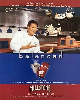 2001 MILLSTONE COFFEE Balanced Chef Ming Tsai TV Celebrity Photo PRINT AD • $10.50