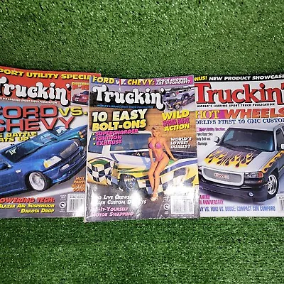 Truckin Lot Of 3 Magazines Vintage Collection Chevy Ford Hot Wheels Beach Babe • $12