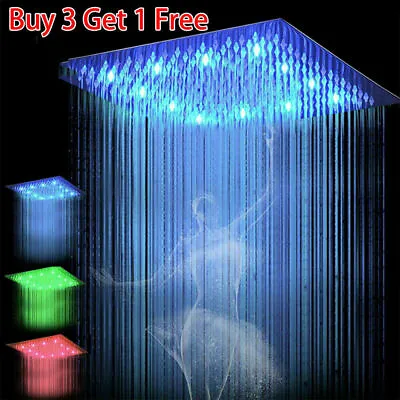 $24.14 • Buy LED Colorful Shower Head 8x8  Square Shower Automatic Light Up 7 Colors Changing