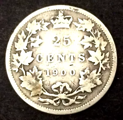 1900 Canada 25 Cents Quarter Queen Victoria Sterling Silver Coin .925 Canadian • $25.44