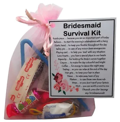 Maid Of Honour / Bridesmaid Survival Kit  Great Novelty Thank You Gift/ Keepsake • £6.95