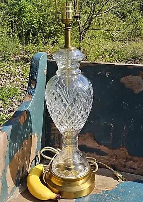 Vintage Thistle And Diamond Cut Crystal Table Lamp In Working Condition • $94