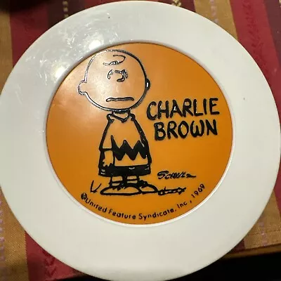 Vintage Peanuts Charlie Brown Orange/White And Blue Thermos. 1969 • $7.50