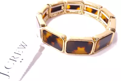 J.Crew Women's Tortoise Rectangle Link Stretch Bracelet NWT 34.59 E7351 • $12