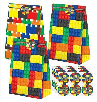 24 PCS Building Blocks Theme ~ Party Favor Loot Bags ~ Birthday Parties • $19.99