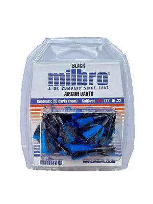 Milbro Air Rifle Pistol Airgun Feathered Darts .177 .22  10 -40 • £19.99