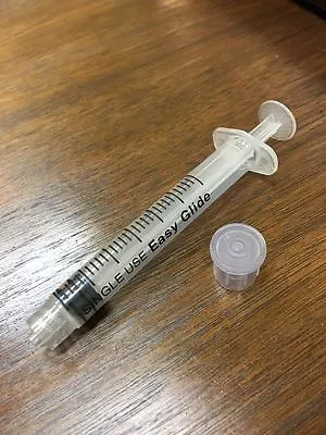 30 Easy Glide Syringes Sterile LUER LOCK 3cc / 3ml With 30 Clear Tip Caps  • $8.95