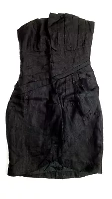 H&M Dress Sz 4 Black Strapless With Corset Style Boning • $10