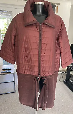 £300 • Buy Annette Gortz - Red/Brown Puffer/merino Wool Coat - Size M (with Mittens)