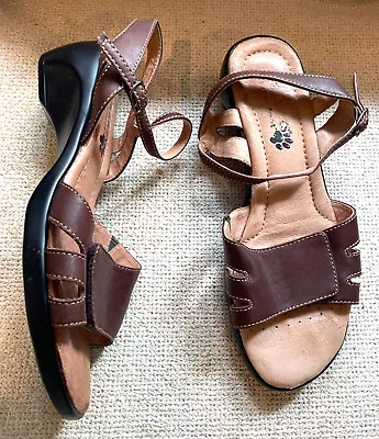 Pr Ladies Padders Brown Leather Adj Strap + Front Sandals UK 3  EU 36 • £17.99