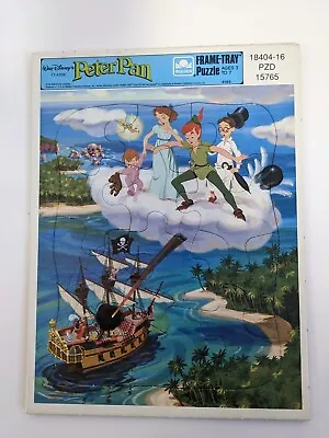Peter Pan Puzzle Disney Vintage Golden Frame Tray    • $7