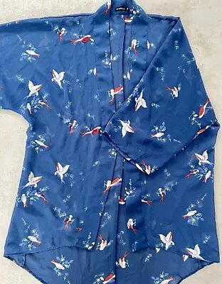 £10 • Buy Prophecy Sheer Bird Embroidered Print Women’s Kimono Kaftan Beach Holiday S/M