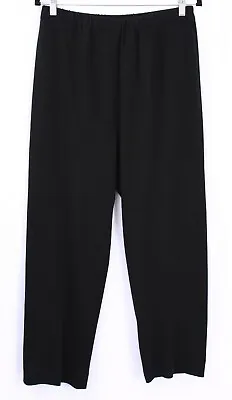 Ming Wang Stretch Pants Size 1X Black Acrylic Poly Knit Elastic Waist Pull On • $34.95