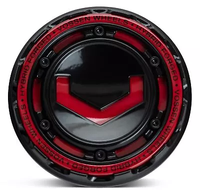 Vossen Modular Billet Center Cap Gloss Black/Red Insert HF6 VFS CVT CV3R Qty 4 • $300