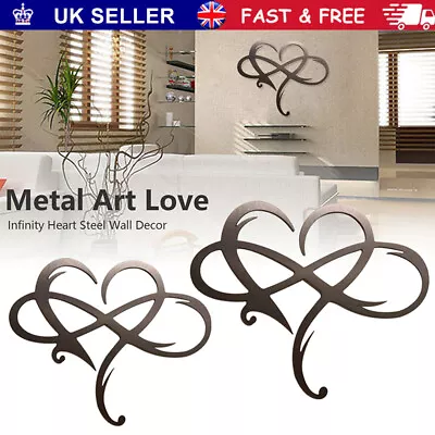 Infinity Heart Steel Wall Decor Metal Wall Art Love Wall Sign For Home Wedding. • £8.48