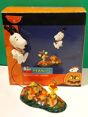 DEPT 56 Peanuts SNOOPY'S FALL LEAVES Pile Capades With WOODSTOCK -- - NEW In BOX • $54.95