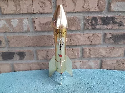 Vintage Astro Mfg. Die Cast Rocket Ship Mechanical Coin Bank Merchants Bank • $39.95