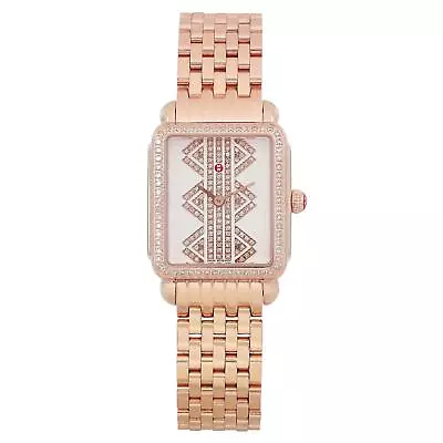 Michele Deco II Mid Steel Diamond White Dial Ladies Quartz Watch MWW06I000021 • $1099