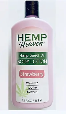 HempHeaven Strawberry Hemp Seed Body Lotion:12floz/335ml-Moisturize /Soothe. • $13.88