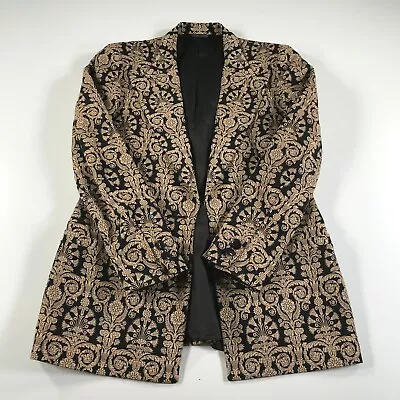 Vintage Istante By Versace Jacket Womens 40  Chest Jacket Black Beige Geometric • $341.29