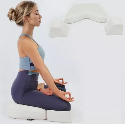 Syrinx Mediation Yoga Cushion Knee Pads & Carrying Harness -Lavender Scent -Gray • $8