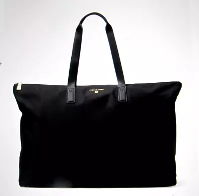 Michael Kors Jet Set Pacable Travel Tote Large Black Nylon With A Pouch NWT $158 • $92.99