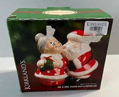 Kirkland's Mr. & Mrs. Claus Salt & Pepper Set Ceramic Approx. 4.25  Tall New • $14.99