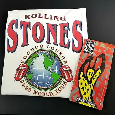 $89.90 • Buy Vintage Rolling Stones Voodoo Lounge 1994 -1995 World Tour Concert Shirt Size L