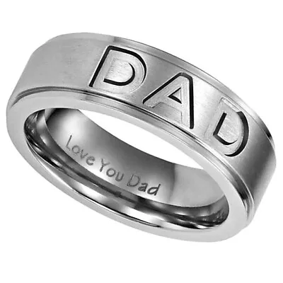 Father's Day DAD Ring Sz 10 Band Stainless Steel Mens Ring Dad Jewelry Dad Gift • $22.95