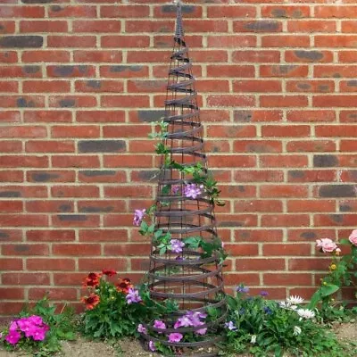 Garden Obelisk Plant Trellis Chestnut Flower Support Climbing Rattan Cone Decor • £25.99