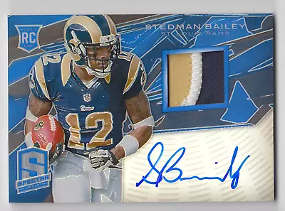 2013 Panini Spectra Stedman Bailey Blue Rpa Rookie Patch Autograph Card /49 • $9.99