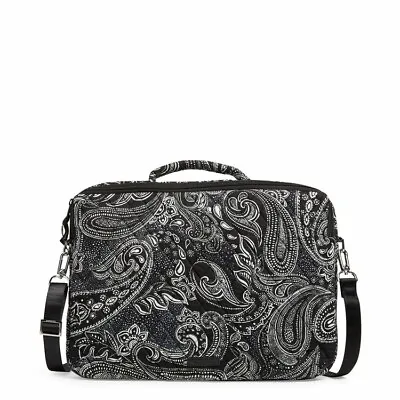 Vera Bradley Laptop Workstation Crossbody Stellar Paisley Bag Case Black White • $56.99