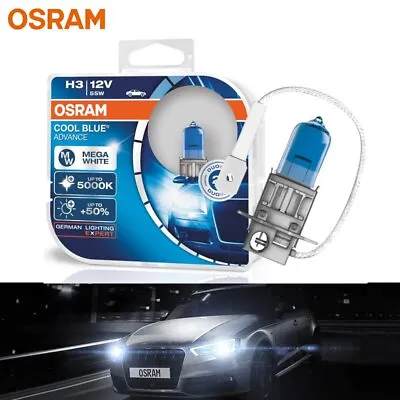 2x Osram H3 Cool Blue Advance 5000K White Car Halogen Headlight Fog Lamp 12V 55W • $20.50
