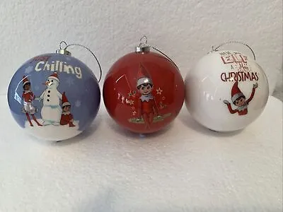 $19.99 • Buy 3 Elf On The Shelf Christmas Tree Ornaments Decorations- Festive Baubles