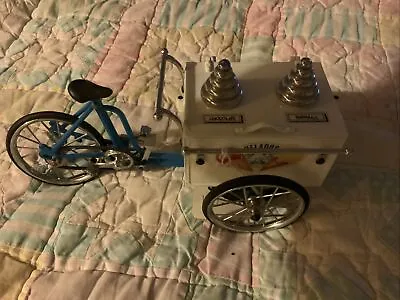 Miniature Ice Cream Freezer Box And Bicycle Metal Model  • $15