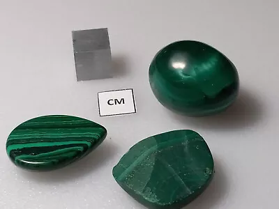 Ahoy: Malachite (polished) (3 Lot)  30g Total  Egg 24 X 19 Mm #4053 • $15