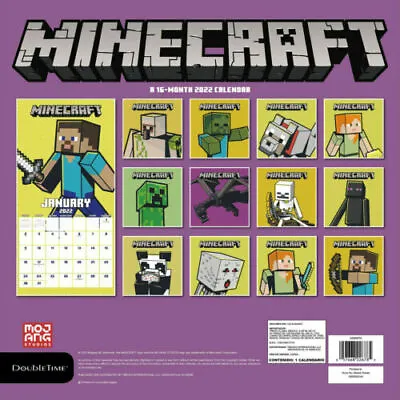 2022 Mojang Minecraft Wall Video Game Calendar Enderman Steve NEW SEALED • $12.74