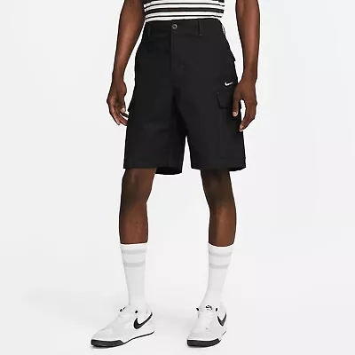 NIKE Men SB Skate Cargo Shorts Black White DQ6292 010 - Sz 32 NWT • $68.72