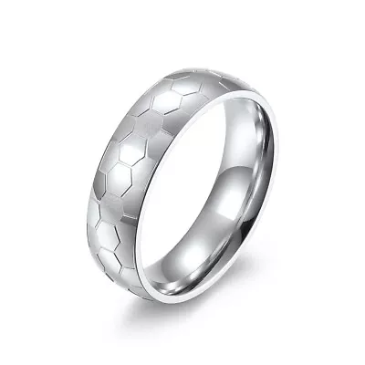 Stainless Steel Spinner Ring Mens Women Football Fans Wedding Band Jewelry Gifts • $2.47